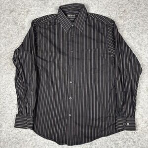 MB Studio Long Sleeve Button Up Shirt Mens Large Multicolored Striped